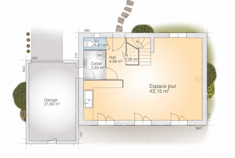  Vente Terrain + Maison - Terrain : 1 464m² - Maison : 110m² à Lédenon (30210) 