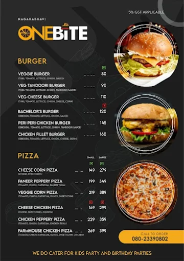 One Bite menu 