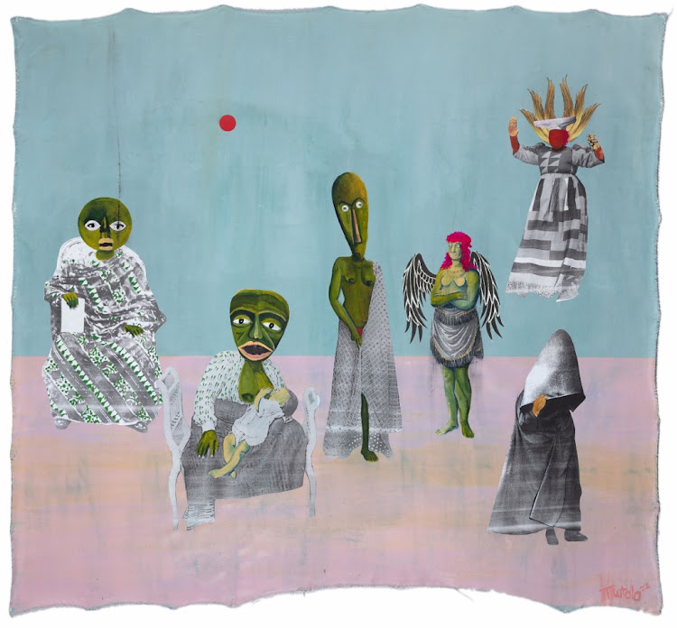 Teresa Firmino, Tchulu’s Memory, 2022, Acrylic And Collage On Canvas, 103 x 82 cm.