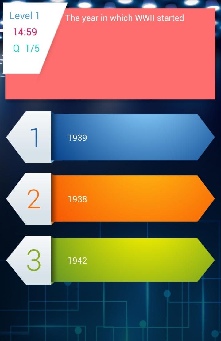 20th Century History Quiz Screen 3