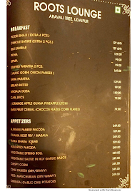 Roots Lounge menu 1