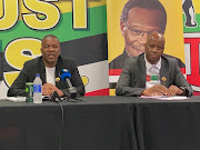 Ntandeyenkosi Shabalala, Uthukela District Municipality mayor and Thami Ntuli, IFP provincial chairperson at a briefing on Monday