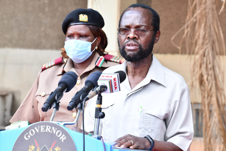 Kisumu county commissioner Josephine Ouko and Governor Anyang' Nyong'o during a joint press conference on the state of Covid-19 in the county at Prosperity House on October 1, 2020.