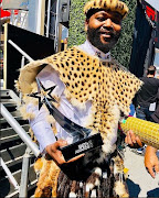 Musician Sjava with his BET Award. 