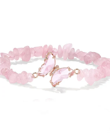 Modieuze kristallen vlinderarmband - 0
