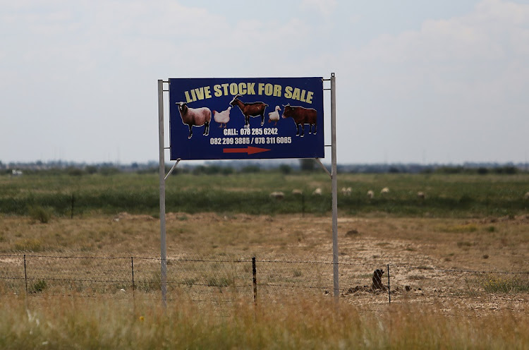 JANUARY 13, 2017.A sign is seen on the premises of a farm. Ten people from Lesotho and South Africa were found and rescued from the farm, near Welkom, in The Free State. 6 suspects were arrested for alleged human trafficking.