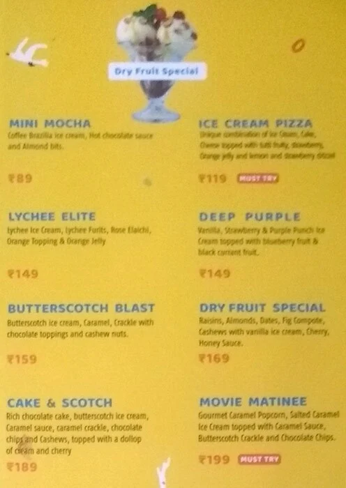 Polar Bear menu 