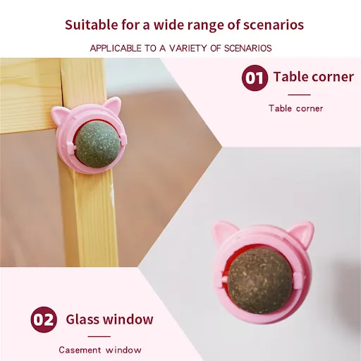 Rotating Cat Mint Ball New Cat's ears (Steamed cat-ear shaped bread) Pet Molar Toy Interactive Lickle Pet Products