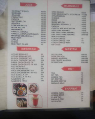 Rajmandir icecream and mastani menu 1