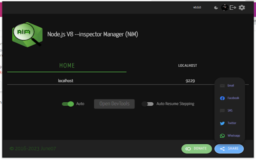 Node.js V8 --inspector Manager (NiMV3)