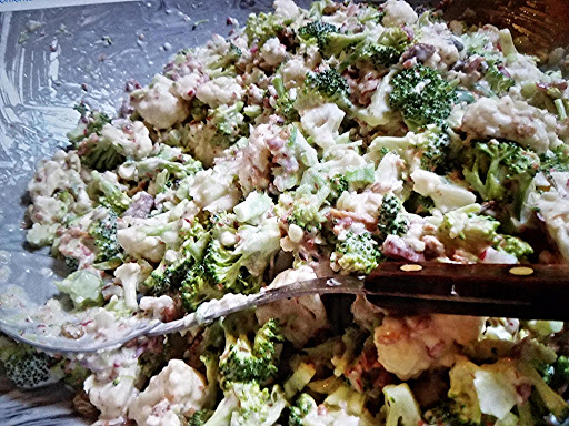 Rainbow Broccoli & Cauliflower Salad