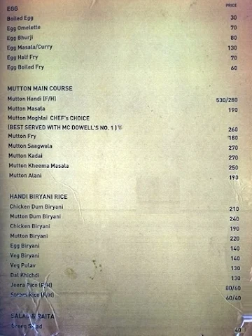 Tilak Restaurant menu 