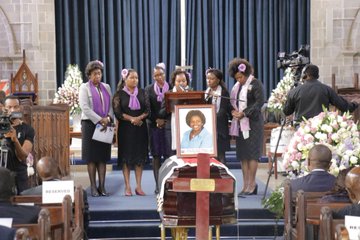 Kirinyaga Governor Anne Waiguru speaks during the memorial service of the late Bomet Governor Joyce Laboso in Nairobi on August 1, 2019.