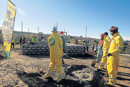 HOPE FOR THE FUTURE: The Eastern Cape department of human settlements and Buffalo City Metro have launched a joint initiative which targets unemployed youth from Mdantsane to build houses for informal settlement residents Picture: SIBONGILE NGALWA