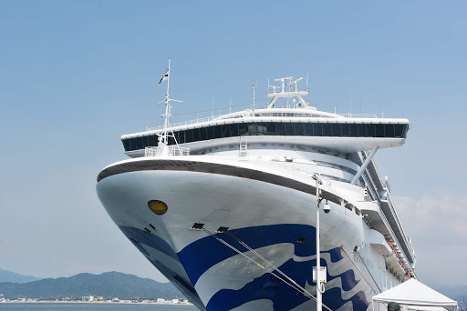 Grand Princess smiles for her closeup.jpg - The Grand Princess in port in Manzanillo. They have added the Blue Sea Witch on her hull.