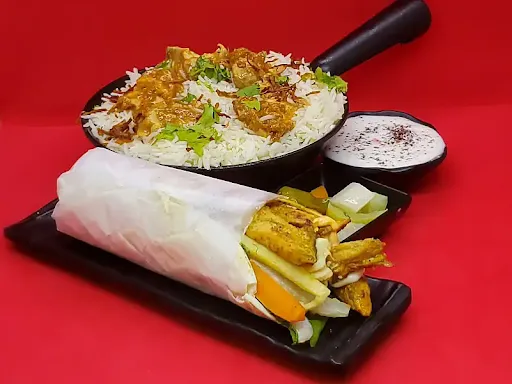 Chicken Shawarma Wrap + Chicken Biryani (650ml)