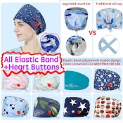 Dây Thun + Nút Trái Tim Surgical Cap Nurse Doctor Scrub Cap Mũ Phẫu Thuật Mũ Bác Sĩ Y Tá Bác Sĩ Gây Mê Bác Sĩ Nha Khoa Phòng Phẫu Thuật Chỉnh Hình Thẩm Mỹ Viện Nắp Khóa Có Thể Điều Chỉnh Adjustable Buckle Cap