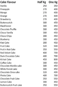 Cakes N Bouquet menu 1