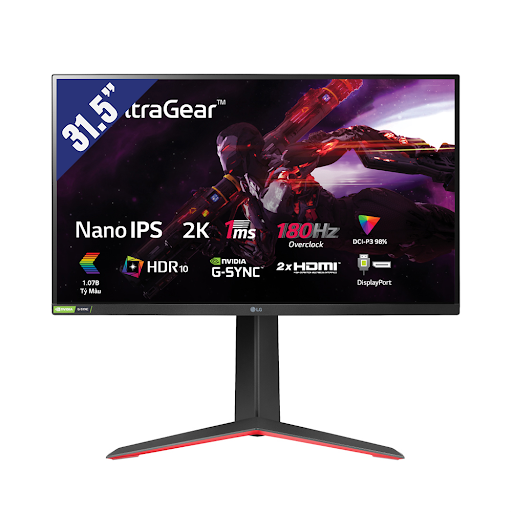 Màn hình LCD LG 31.5" 32GP850-B (2560 x 1440/Nano IPS/180Hz/1 ms/FreeSync, G-Sync)