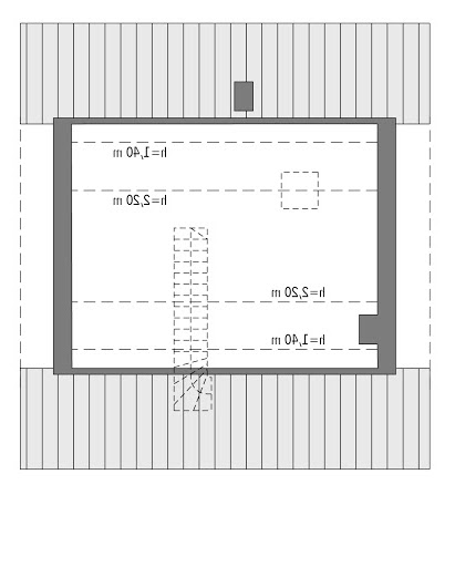 Miarodajny - wariant VI - C333f - Rzut poddasza do indywidualnej adaptacji (26,2 m2 powierzchni użytkowej)