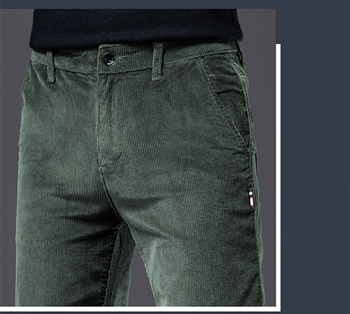 Title 2, Mens Corduroy Casual Pants Straight Slim Stret...