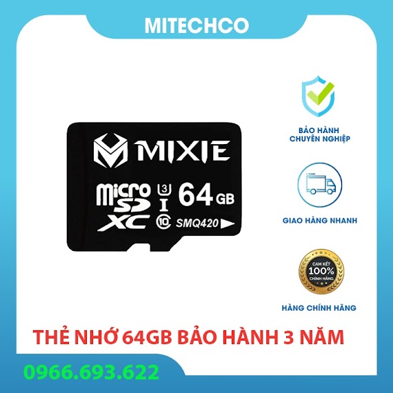 Thẻ Nhớ Mixie 64Gb Chuyên Dụng Camera Wifi, Camera Hành Trình - Bh 3 Năm