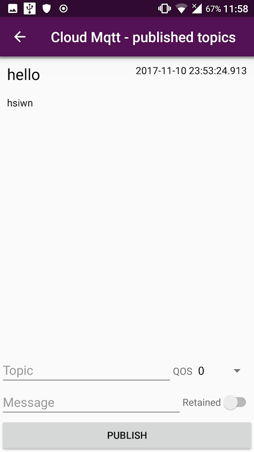    MQTT Client- screenshot  