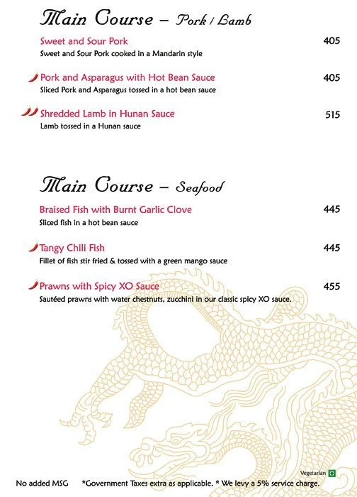 Hunan Chinese Restaurant menu 