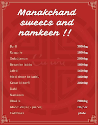 Chocolates Destination House menu 1