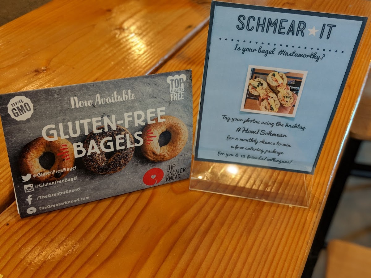 Schmear It gluten-free menu