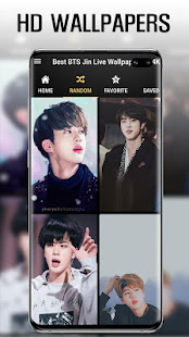 BTS Jin Live Wallpaper 2020 BTS HD 4K Photos 1.1 APK + Mod (Unlimited money) إلى عن على ذكري المظهر