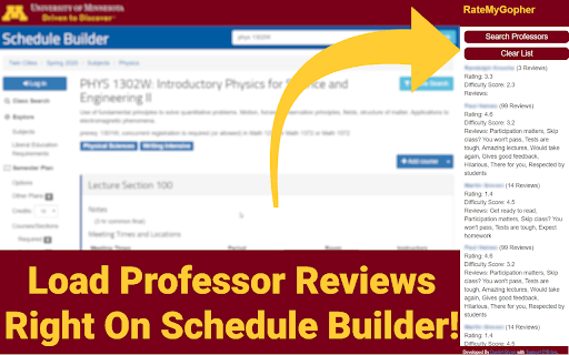 Rate My Gopher UMN Professor Ratings