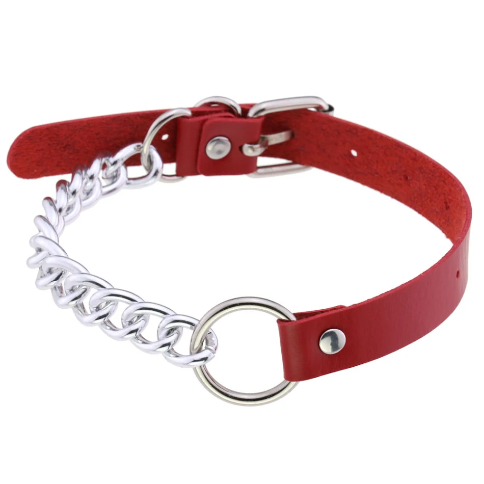 Collier Ras de Cou en Cuir avec Anneau O Bijou de Cou Tendance Style Ras de Cou Élégant et Moderne Pour un Look Sophistiqué et Original