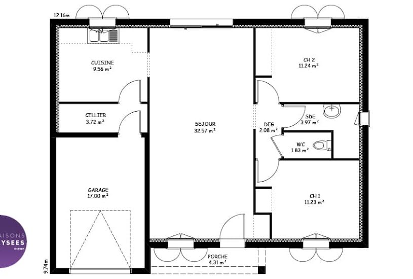  Vente Terrain + Maison - Terrain : 441m² - Maison : 78m² à Courçon (17170) 