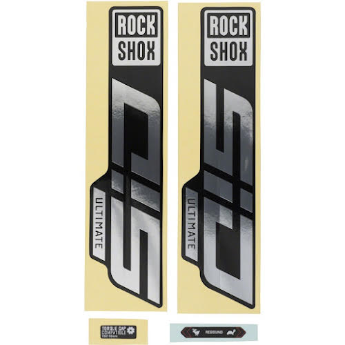 RockShox Fork Decal Kit - SID Ultimate, 27.5"/29", Gloss Polar Foil/High Gloss Black