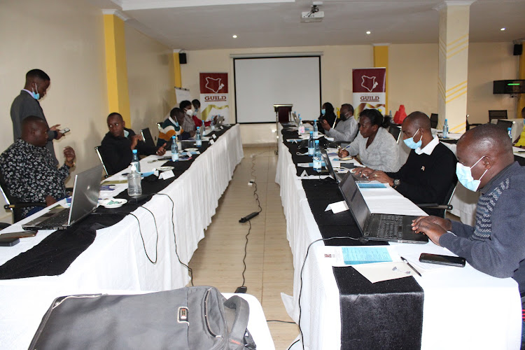 Murang'a journalists during a training forum organised by Kenya Editors Guild.