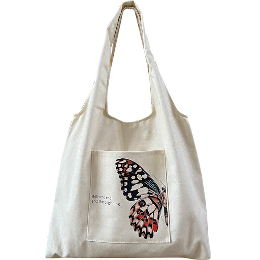 Title 5, Ins Wind Butterfly Oil Painting One Shoulder Ca...
