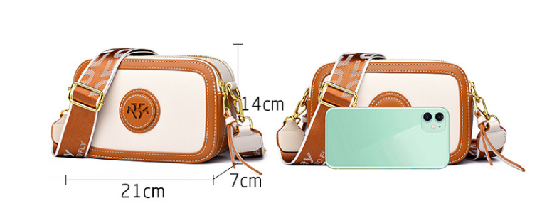 Title 1, Vintage crossbodytas voor dames met brede schou...