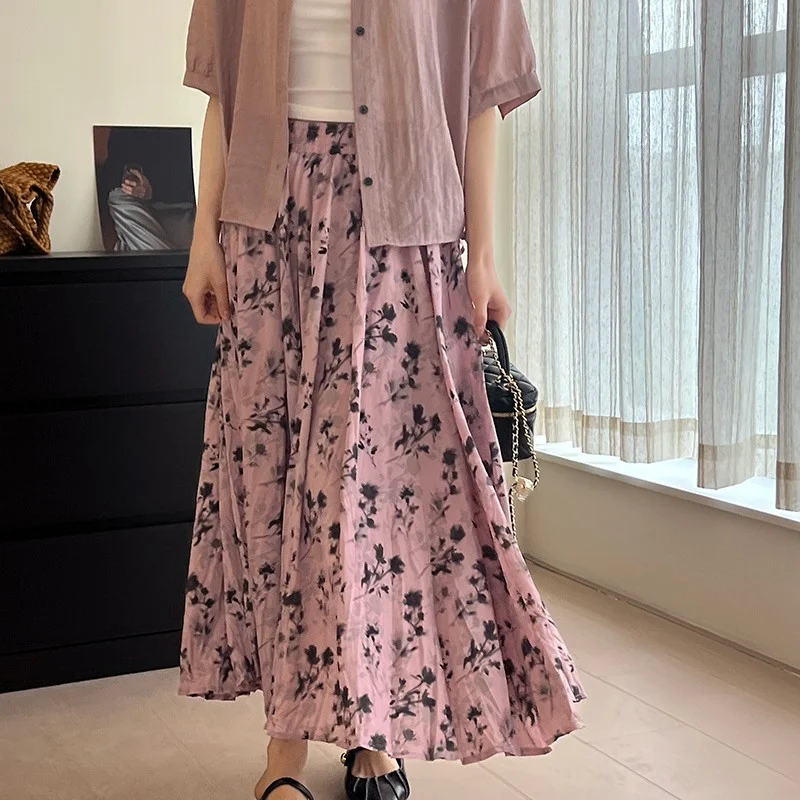 Falda floral vintage estilo francés para mujer elegante y versátil ideal para looks casuales y sofisticados, perfecta para cualquier ocasión.