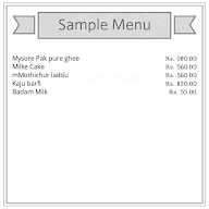 Bombay Tiffanys Annexe menu 1