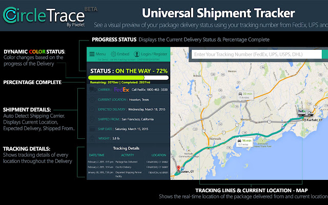 CircleTrace - Universal Package Tracker chrome extension