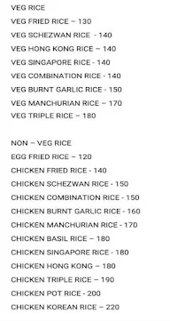 The street food restaurant menu 5