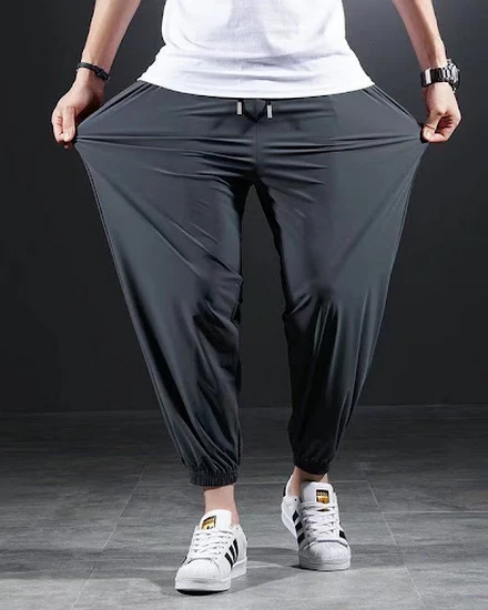 Summer Quick-drying Ice Silk Casual Pants Men's Ultra-thi... - 0