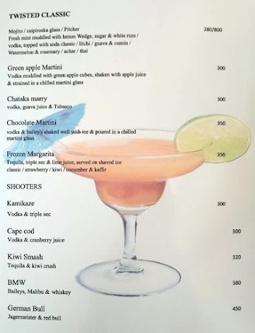 Crimsons - The Lounge Bar menu 