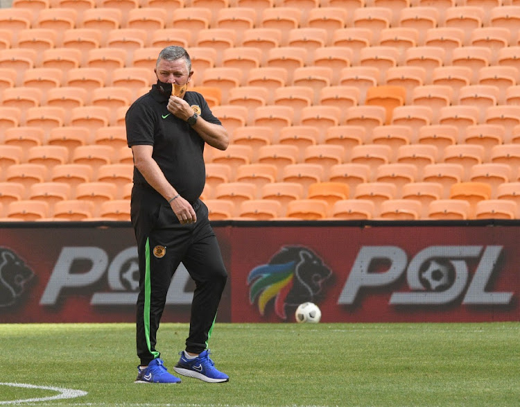 Gavin Hunt, coach of Kaizer Chiefs, during the DStv Premiership match against Maritzburg United on January 9 2020 at Loftus. Hunt has clarified Itumeleng Khune's position at the club in light of his lack of game time.