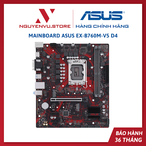 Mainboard Asus Ex - B760M - V5 D4 (Chipset Intel B760, Socket Lga1700, 2X Ddr4 64Gb, Matx) - Hàng Chính Hãng