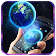 3D VR blue earth theme icon