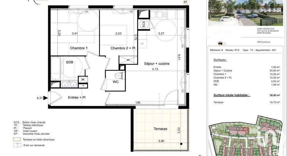 Vente appartement 3 pièces 59 m² à Castelnaudary (11400), 182 009 €