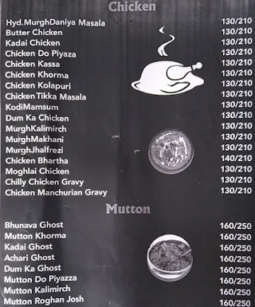 Hyderabad Cuisine menu 