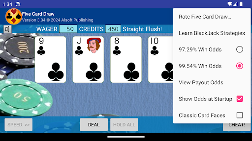 Screenshot Five Card Draw Poker